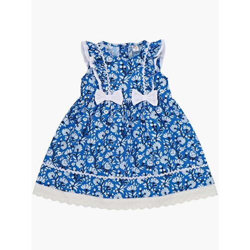 Платье Mini Maxi, размер 122, синий платье mini maxi хлопок трикотаж в горошек размер 122 синий мультиколор