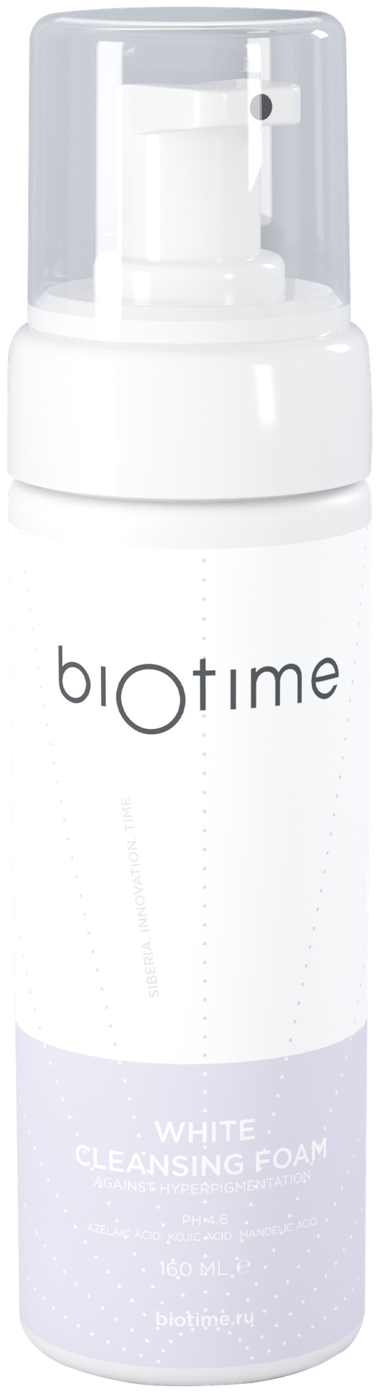 Biotime Очищающая пенка для борьбы с гиперпигментацией WHITE CLEANSING FOAM, 160 мл