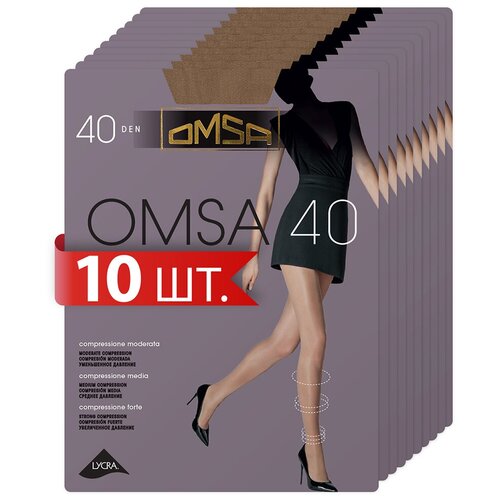 Колготки  Omsa New, 40 den, 10 шт., бежевый