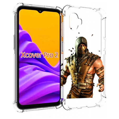 Чехол MyPads Mortal Kombat scorpion для Samsung Galaxy Xcover Pro 2 задняя-панель-накладка-бампер