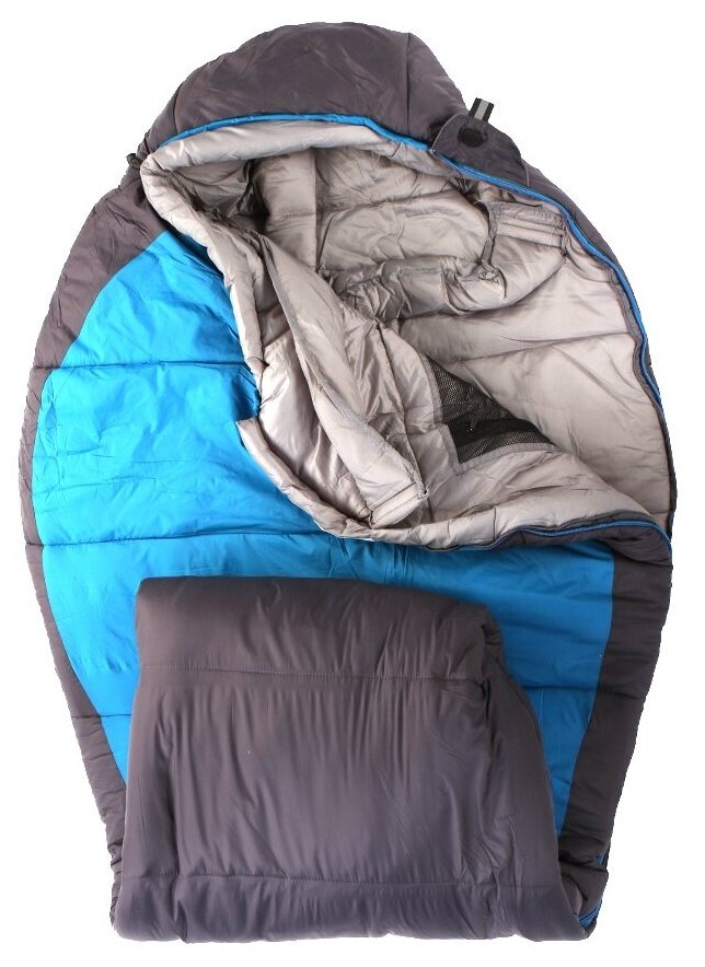 Спальный мешок Btrace Swelter L size, левый серый/синий