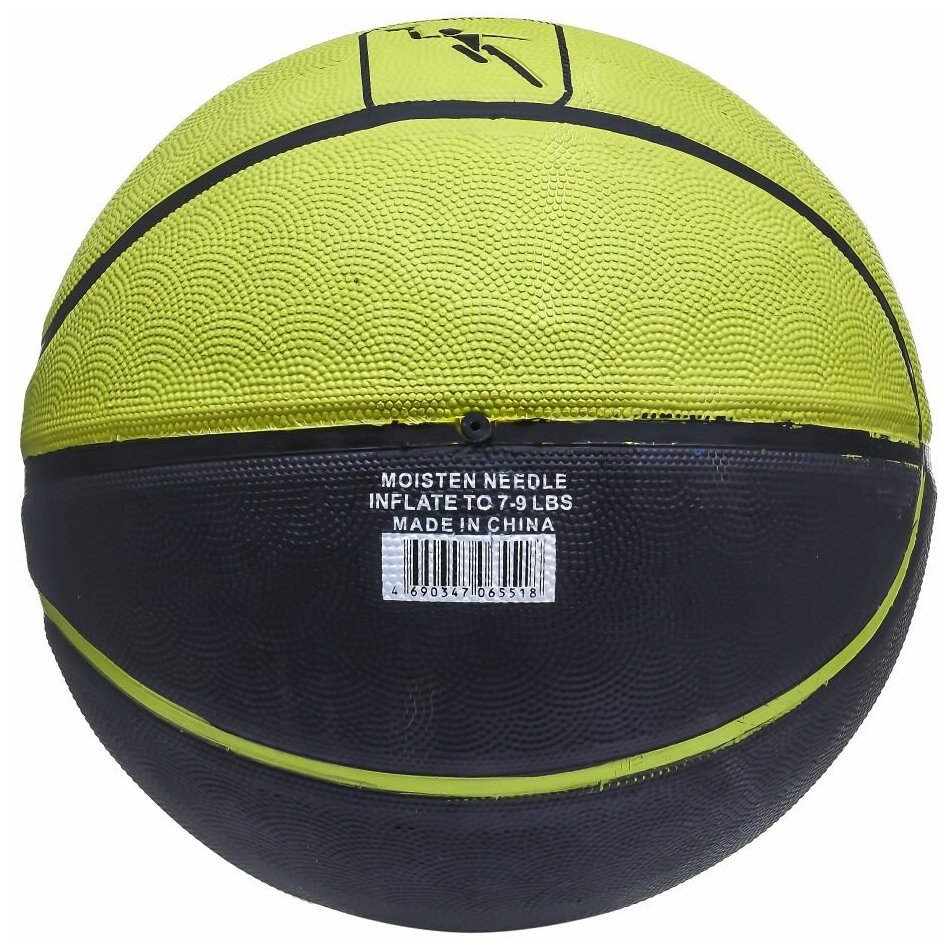 Мяч баск. Atemi BB11 р.7 для тв.покр. черный/салатовый (00000105447) - фото №2