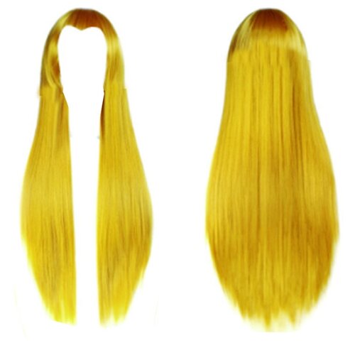 Парик карнавальный гладкий 40 см цвет желтый парик карнавальный с ленточкой желтый