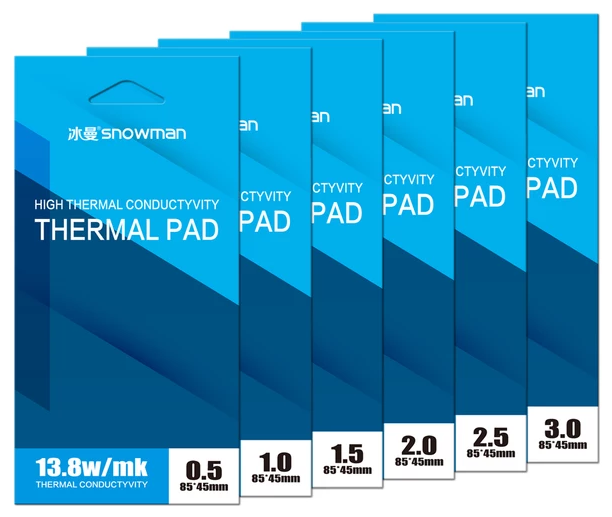 Термопрокладка силиконовая Snowman 13,8 Вт 1,5мм для рассеивания тепла процессора, термо подложка для видеокарт