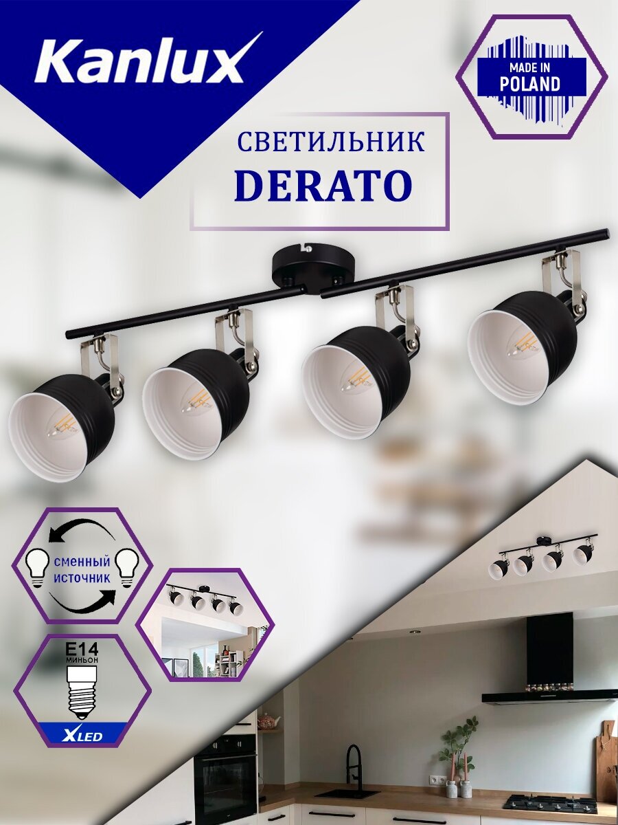 KANLUX Светильник настенно-потолочный DERATO EL-4I B-SR