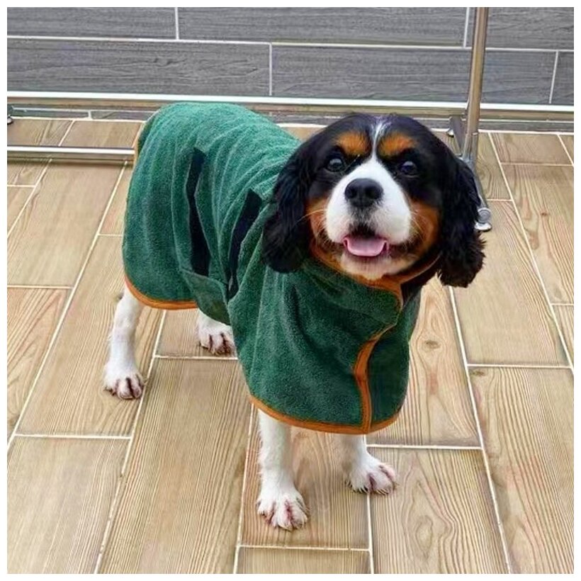 Халат для собак, Bentfores (размер L, зеленый, 33210) - фотография № 2