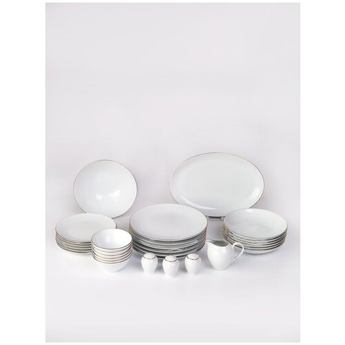 Сервиз столовый. Wertvolleperle Germany. CLASSIC GOLD LINE 30 Pcs dinner set (Столовый набор 30 предметов) на 6 персон