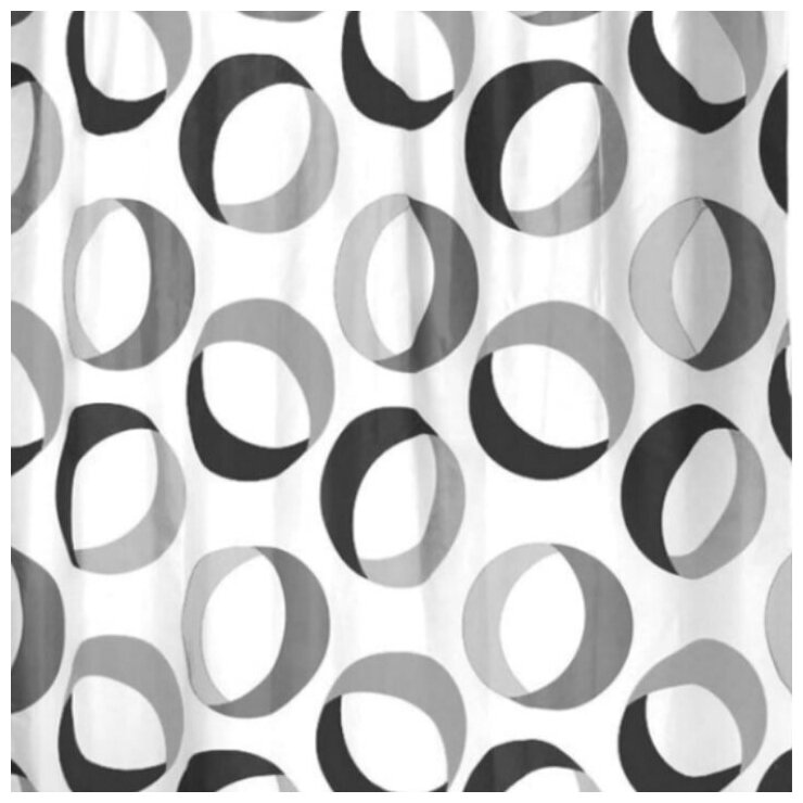 Штора для ванной Spirella Rings, 180х200см, полиэстер, цвет серый