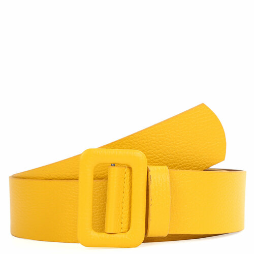 фото Ремень fabretti, натуральная кожа, пластик, для женщин, размер 125, длина 125 см., желтый