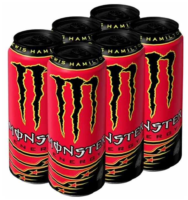 Энергетический напиток Monster Energy Lewis Hamilton 44 (LH-44) - Льюис Хэмилтон (Польша), 500 мл (6 шт) - фотография № 1