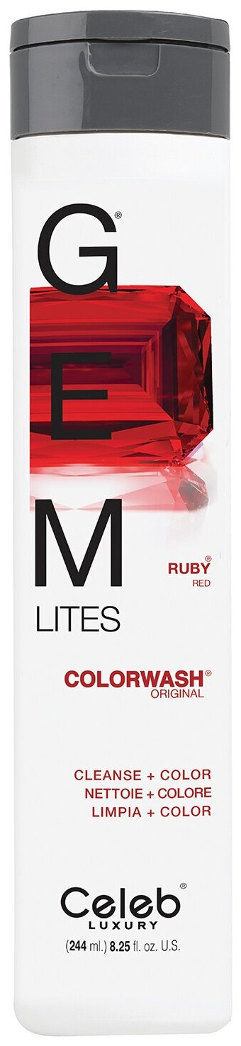 Celeb luxury Шампунь для яркости цвета Рубин Gem Lites Shampoo Ruby 244 мл