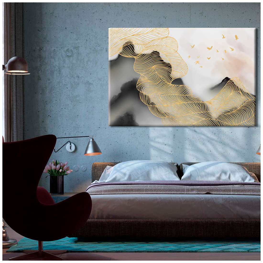 Картина интерьерная на холсте Art. home24 Абстракция В горах, 90 x 60