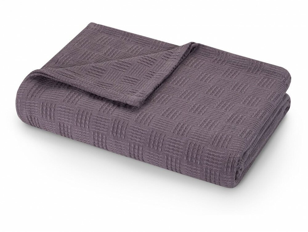 фото Хлопковый вязаный плед-покрывало однотонный графит 230*200