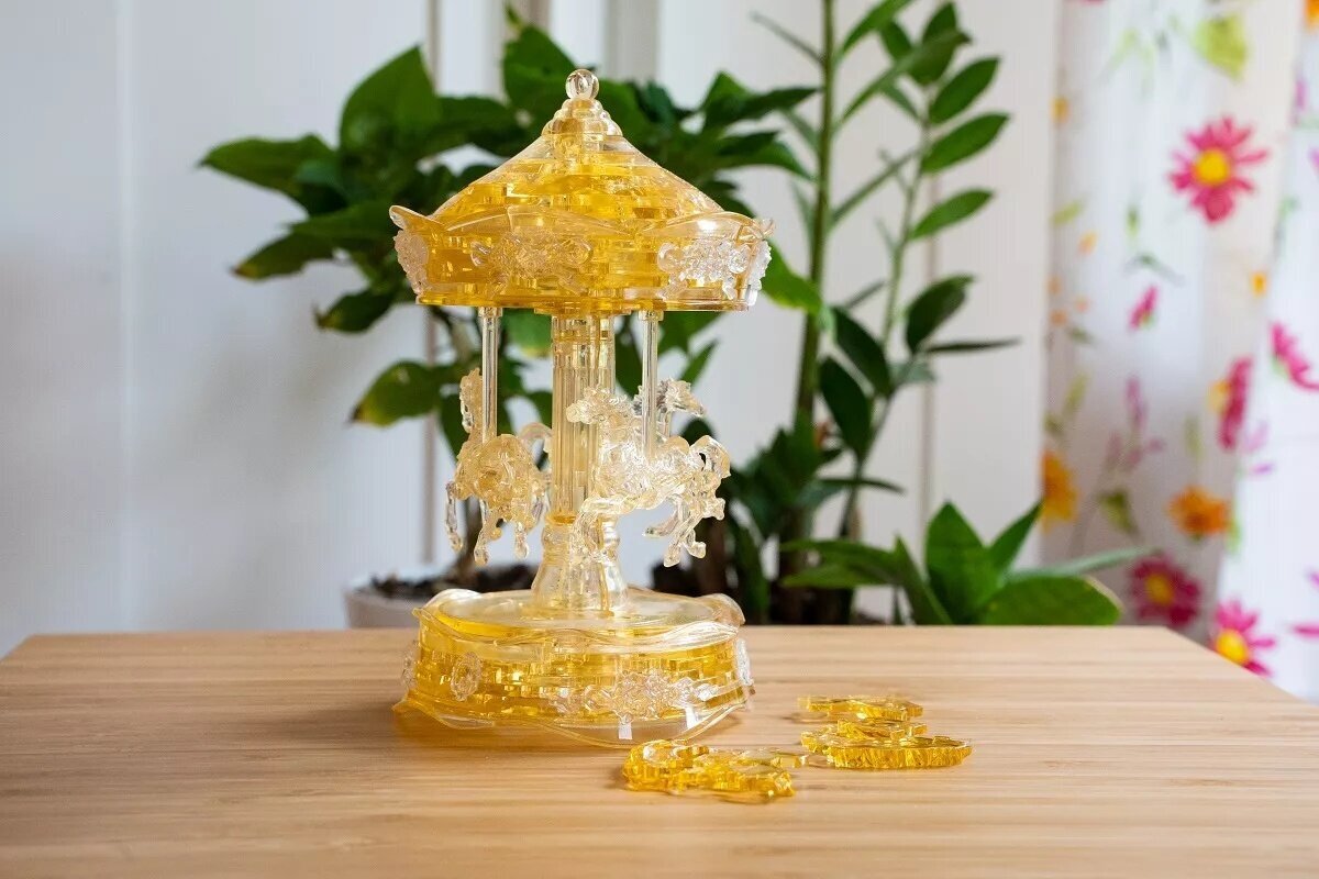 Головоломка 3D Crystal Puzzle Золотая Карусель цвет: желтый - фото №14