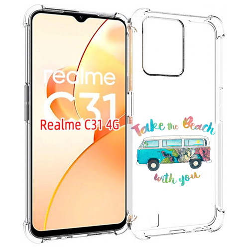 Чехол MyPads Хиппи автобус для OPPO Realme C31 задняя-панель-накладка-бампер чехол mypads хиппи лев для oppo realme c31 задняя панель накладка бампер