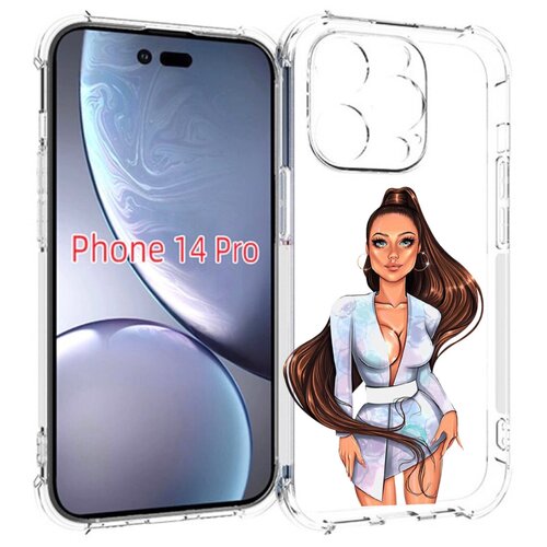 Чехол MyPads девушка-с-очень-длинными-волосами женский для iPhone 14 Pro задняя-панель-накладка-бампер