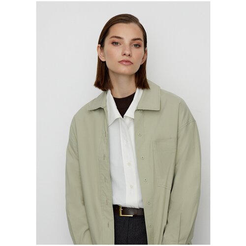 фото Рубашка удлиненная niceone [оливковый, s]