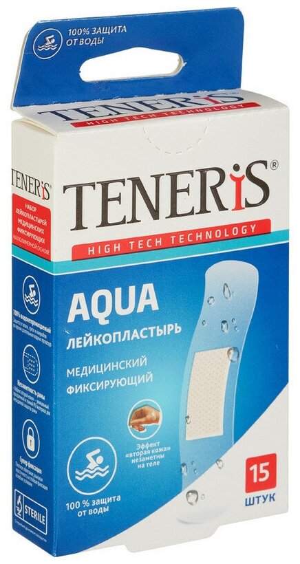 Набор пластырей Aqua , Teneris 15 шт/уп.