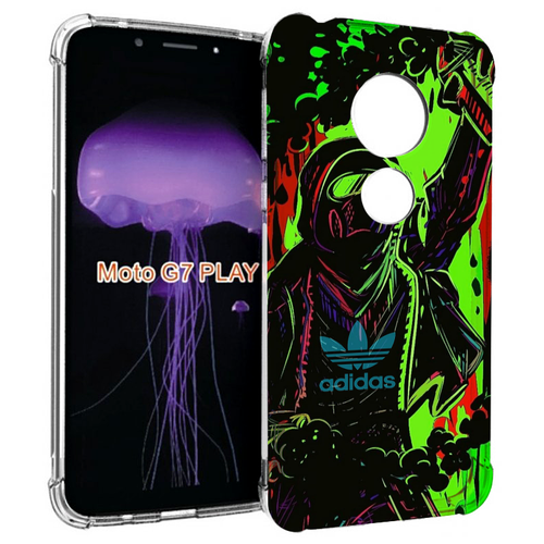 Чехол MyPads мужчина в красках адидас для Motorola Moto G7 Play задняя-панель-накладка-бампер