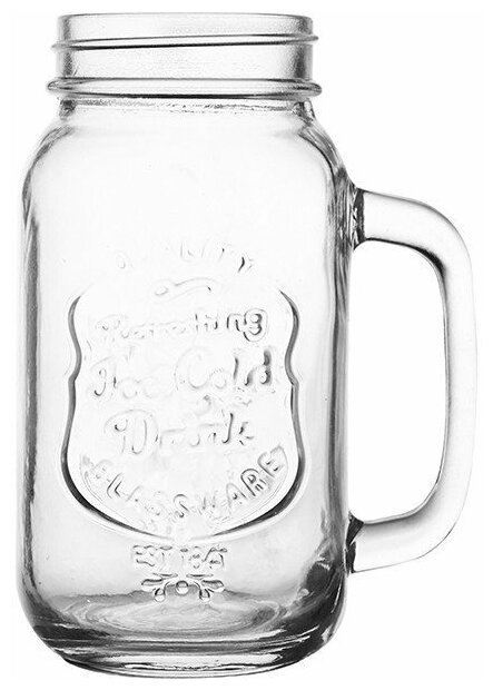 Кружка для пива «Банка»; стекло;0,62л; D=64, H=165, L=117мм; прозр, Probar, QGY - ZF1623006A