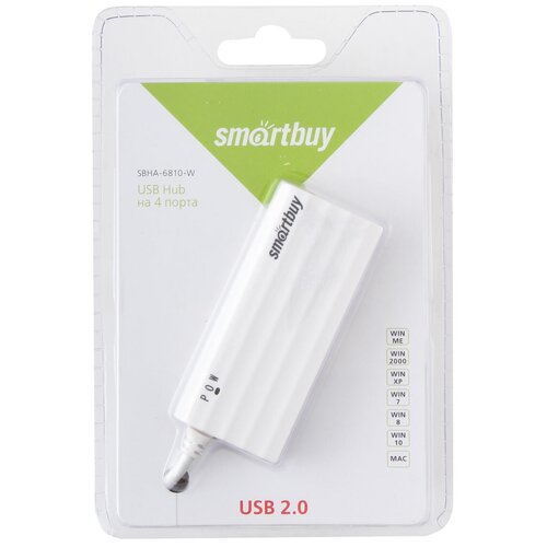 Концентратор USB 2.0 Smartbuy SBHA-6810-W usb 2 0 хаб smartbuy 6810 4 порта черный sbha 6810 k