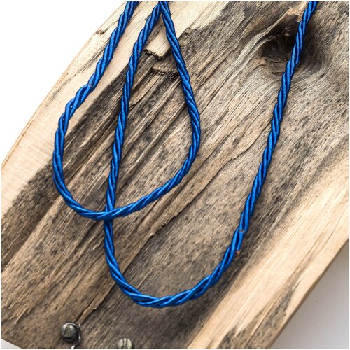 Шнур нейлоновый витой 2.5 мм 10 метров для шитья / рукоделия / браслетов, цвет синий