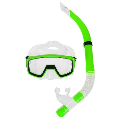 Набор для плавания ONLYTOP: маска+трубка, в пакете, цвет микс