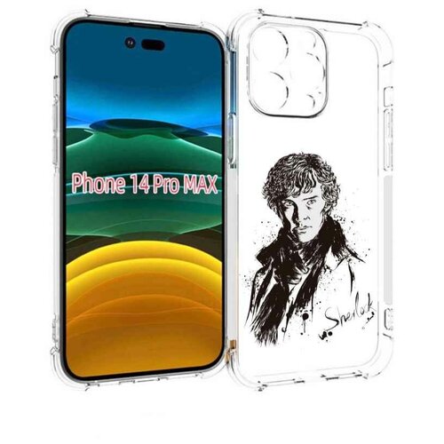 Чехол MyPads шерлок холмс портрет для iPhone 14 Pro Max задняя-панель-накладка-бампер