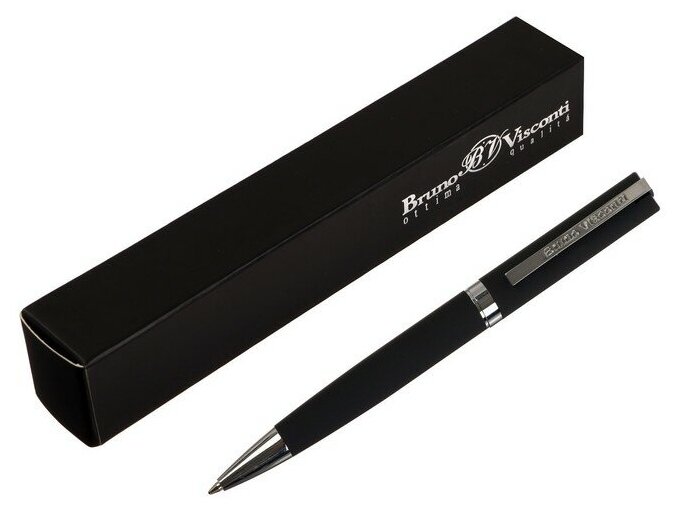 Ручка шариковая поворот BrunoVisconti MILANO 1.0мм стер/син метал/корп сер 20-0227/03 9069472