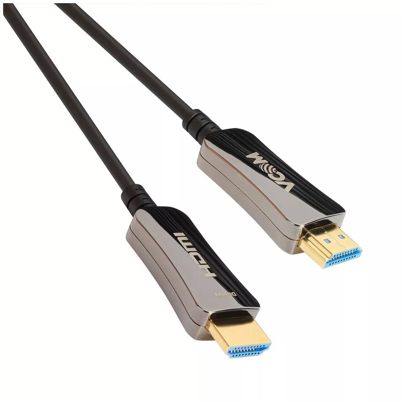 Кабель аудио-видео VCOM, HDMI (m) - HDMI (m) , ver 2.0, 50м, GOLD черный [d3742a-50m] Noname - фото №2