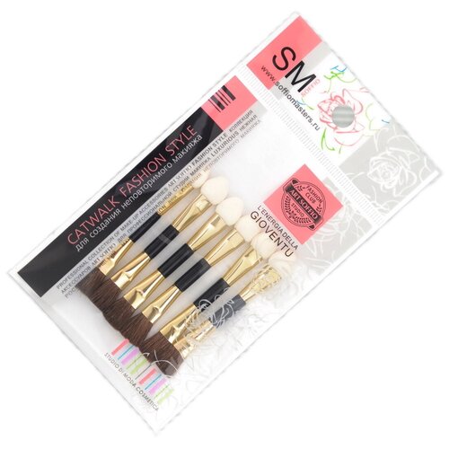 Аппликатор и кисть для теней Soffio Masters FR-23 - 6 штук