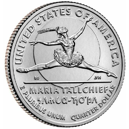 Монета 25 центов Мария Толчиф Американские женщины Р. США, 2023 г. в. UNC монета 25 центов мария толчиф американские женщины р сша 2023 unc