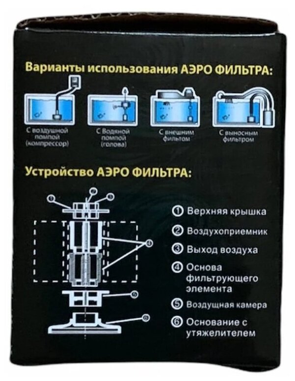 Аквариумный Аэро-Фильтр губка ACCESSORY 040 - фотография № 9