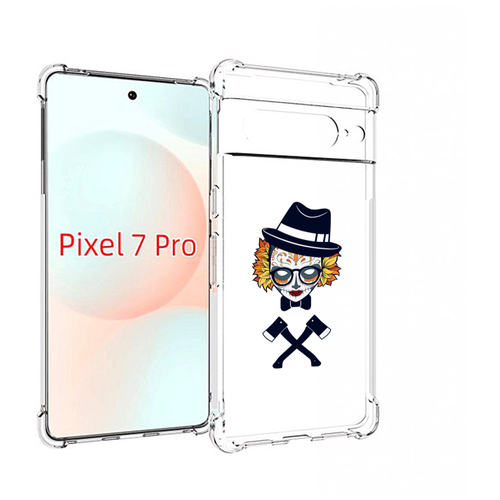 Чехол MyPads девушка в маске с топорами рисунок для Google Pixel 7 Pro задняя-панель-накладка-бампер