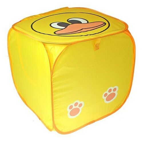 Корзина для игрушек Утёнок с ручками и крышкой жёлтая 764₽