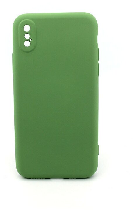 Чехол soft-touch для Apple Iphone X / Apple Iphone Хs, с защитой камеры и подкладкой из микрофибры, зеленый