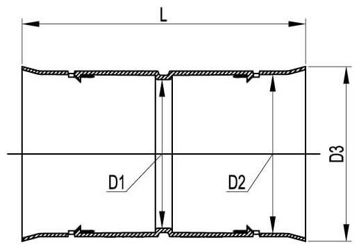 Соединительный патрубок-муфта для установочных труб DKC 015110