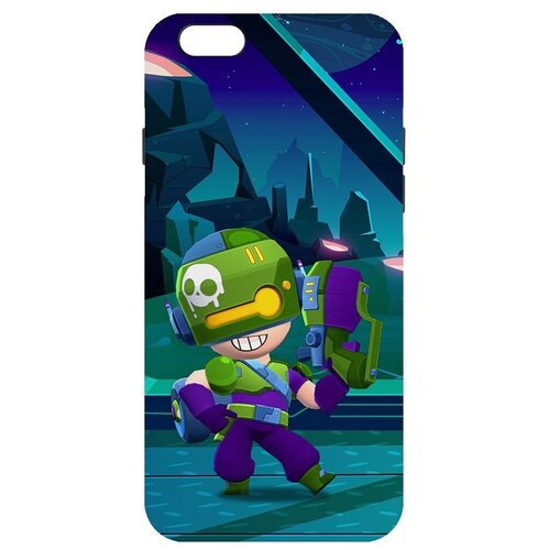 Чехол-накладка Krutoff Софт Кейс Brawl Stars - Контрабандистка Пенни для iPhone 6 Plus/6s Plus черный чехол накладка krutoff софт кейс brawl stars контрабандистка пенни для iphone xs max черный