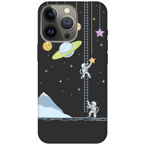 Силиконовый чехол на Apple iPhone 14 Pro / Эпл Айфон 14 Про с рисунком Ladder into Space Soft Touch черный силиконовый чехол на apple iphone 14 pro эпл айфон 14 про с рисунком space stickers soft touch черный