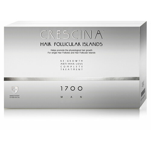 Crescina Follicular Islands 1700 Лосьон для стимуляции роста волос д. мужчин №20 + Лосьон против выпадения волос №20