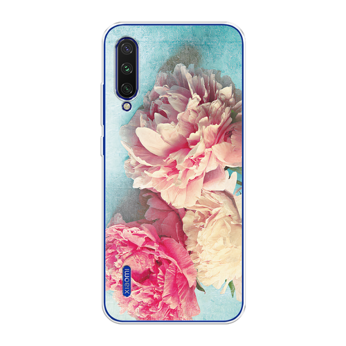 Силиконовый чехол на Xiaomi Mi CC9E/Mi A3 / Сяоми Mi CC9E/Mi A3 Пионы new