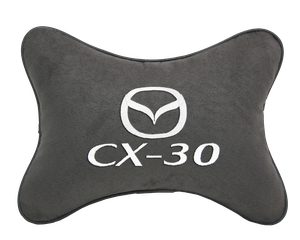 Подушка на подголовник алькантара D.Grey с логотипом автомобиля MAZDA CX-30
