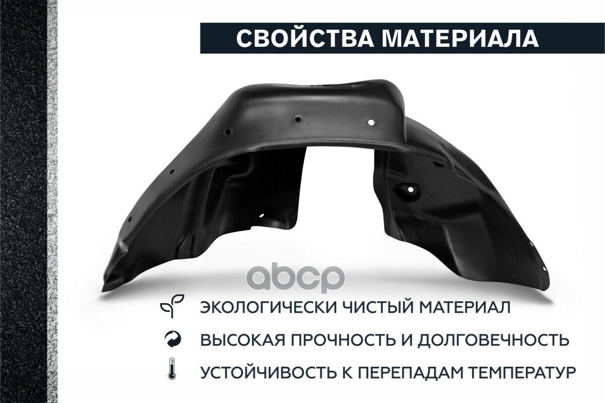 Подкрылок задний левый Rival для Renault Duster 4WD 2010-2015 2015-н. в, пластик, с крепежом, 44701003 — фото 3