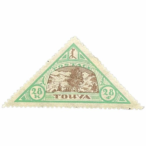 почтовая марка танну тува 5 копеек 1932 г с надпечаткой 5 коп тьва на 8 коп марке 1927 Почтовая марка Танну - Тува 28 копеек 1927 г. (Пейзаж)