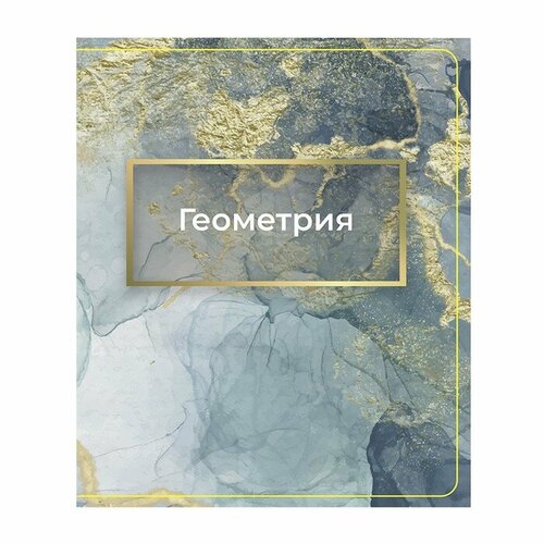 Тетрадь предметная Мрамор светлый 48 листов в клетку Геометрия, со справочным материалом, обложка мелованный картон, блок офсет