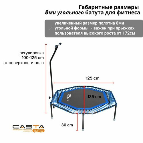 фото Для фитнеса с ручкой. восьмиугольный: синий castajump