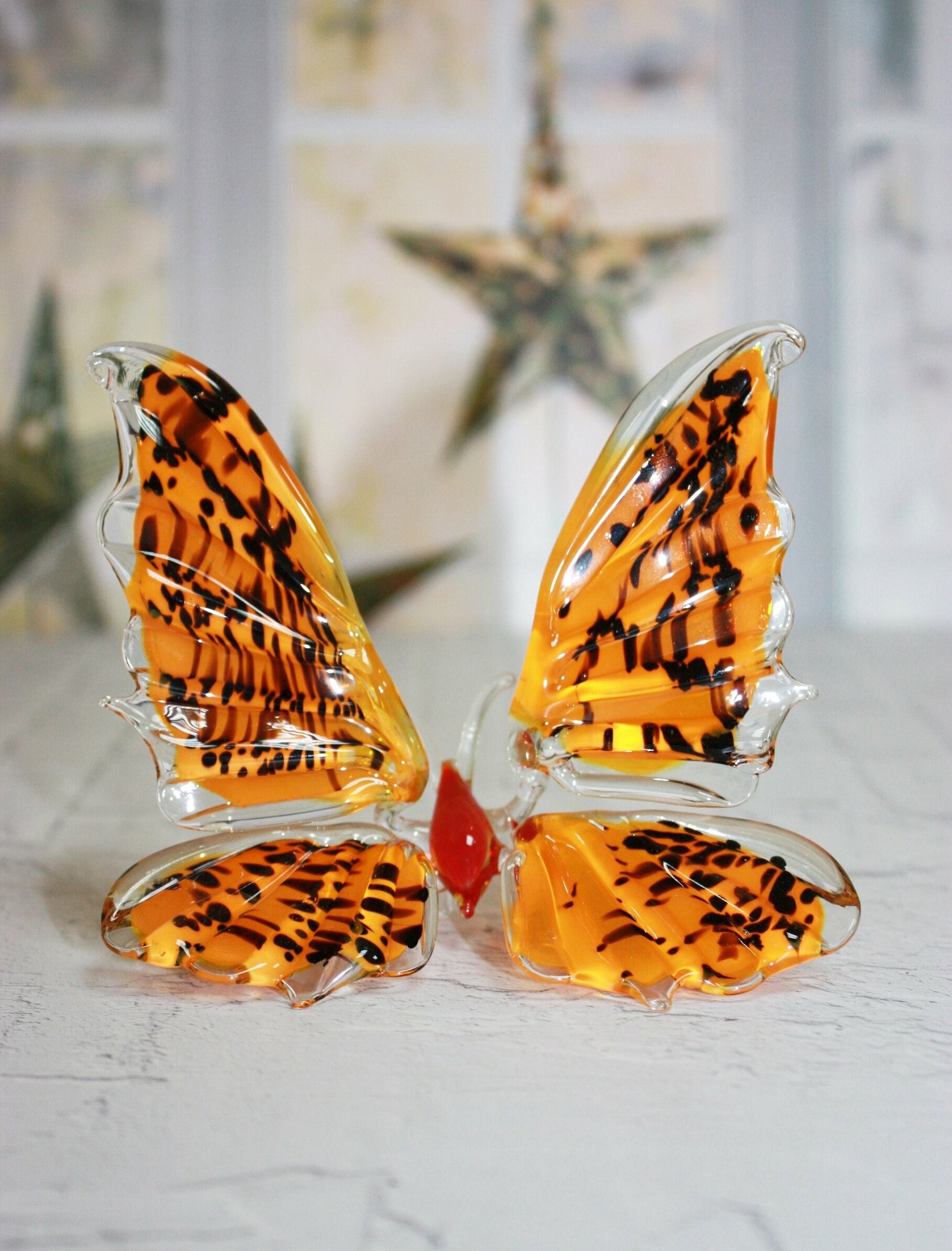 фото Сувенир стеклянный, фигурка стеклянная Бабочка