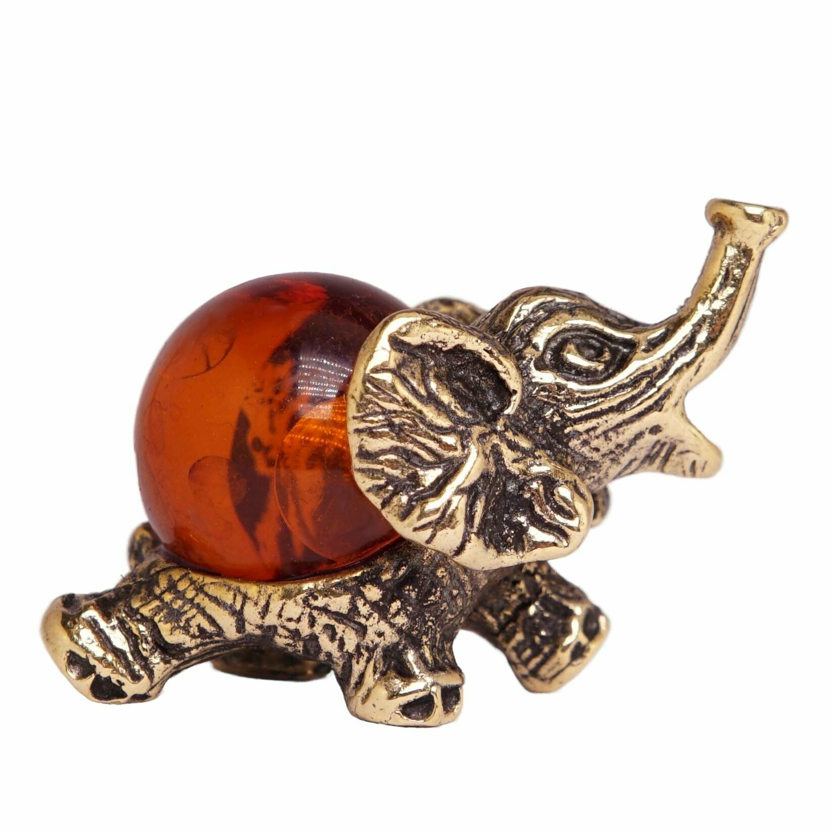 фото Фигурка "Слоник" (янтарь светлый, бронза латунь) 2332 Хорошие Вещи