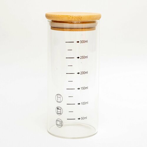 Банка стеклянная с мерной шкалой для сыпучих 300 мл 431₽