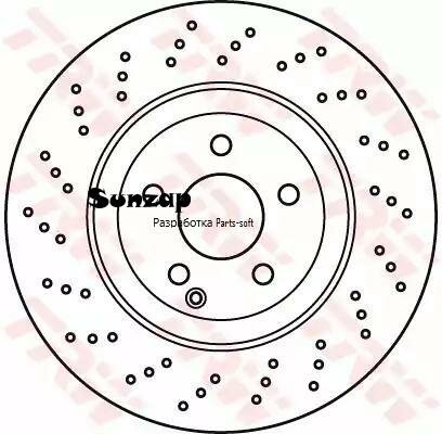 TRW DF6077S Диск тормозной передний MERCEDES W221 DF6077S